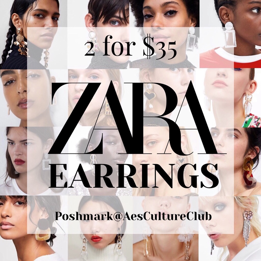 2/$35🖤 ZARA Pink Floral Gold Hoop Beaded Earrings - Picture 6 of 6